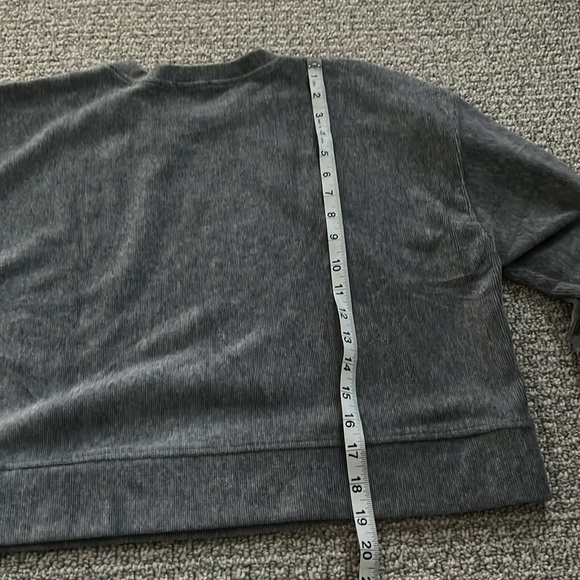 Zara Grey Cropped Sweatshirt Grey Sweater Top M - Picture 7 of 9